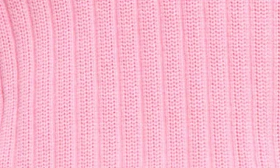 Mango Rib Long Sleeve Polo Sweater In Pink