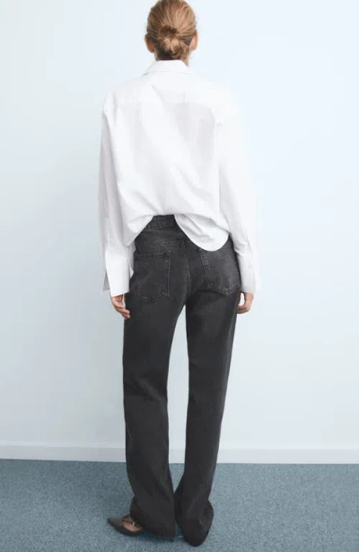 Mango Miami Straight Leg Jeans In Black