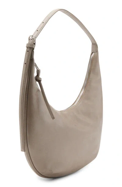 Mango Medium Oval Faux Leather Shoulder Bag In Brown