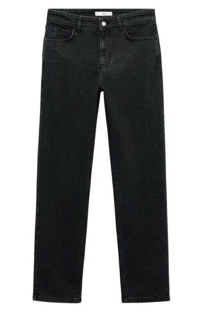 Mango Women's Mid-rise Straight Jeans In Black