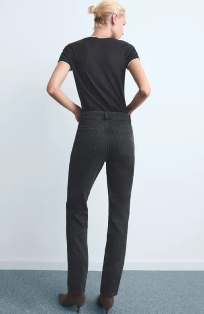 Mango Women's Mid-rise Straight Jeans In Black