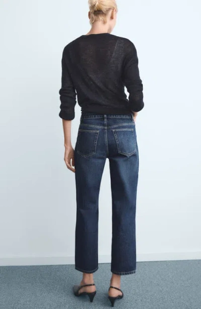 Mango Women's Mid-rise Straight Jeans In Blue