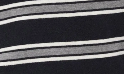 Mango Stripe Long Sleeve Polo In Blue