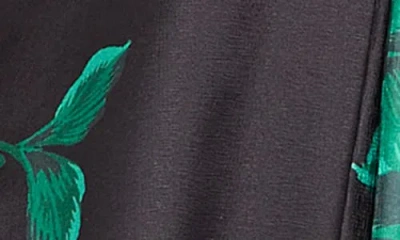 Tahari Asl Pleated Print Off The Shoulder Gown In Multi