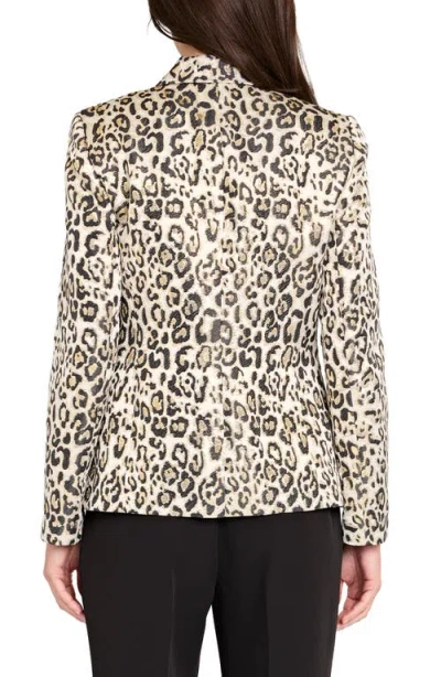 Tahari Asl Leopard Print Metallic Blazer In Animal Print