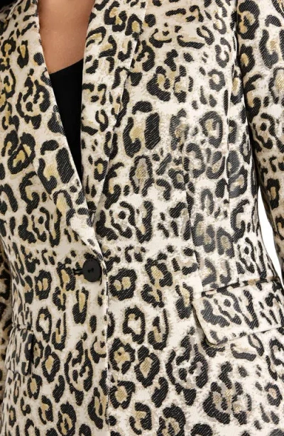 Tahari Asl Leopard Print Metallic Blazer In Animal Print