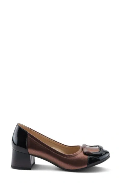 Azura By Spring Step Babysteps Two-tone Cap Toe Pump In Brown