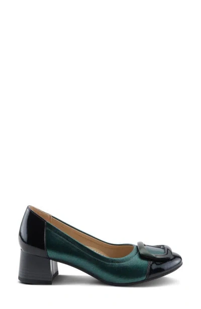 Azura By Spring Step Babysteps Two-tone Cap Toe Pump In Green