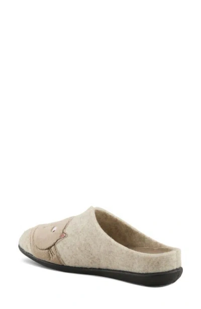 Flexus By Spring Step Cat's Eye Wool Scuff Slipper In Neutral