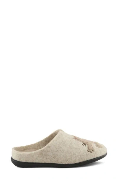 Flexus By Spring Step Cat's Eye Wool Scuff Slipper In Neutral