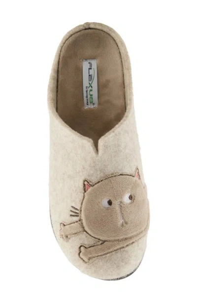 Flexus By Spring Step Cat's Eye Wool Scuff Slipper In Neutral