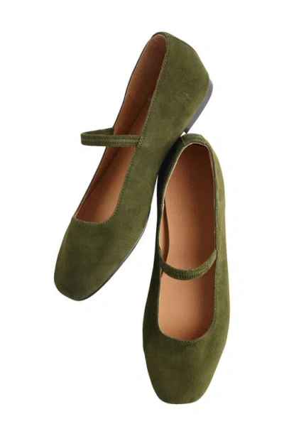 Madewell Greta Mary Janes Loden In Green