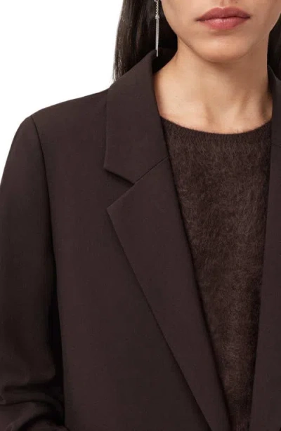 Allsaints Aleida Long Blazer In Brown