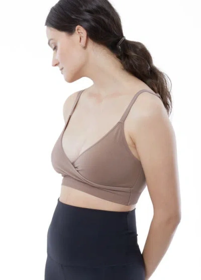 Ingrid & Isabel Cooling Crossover Nursing Bra In Brown