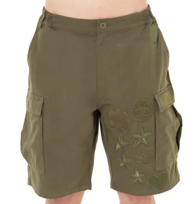 Dai Moda Menswear Patches Cargo Shorts In Green