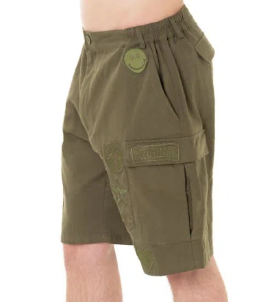 Dai Moda Menswear Patches Cargo Shorts In Green