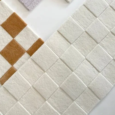 Maison Deux Checkerboard Wool Rug In Neutral