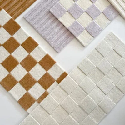 Maison Deux Checkerboard Wool Rug In Neutral
