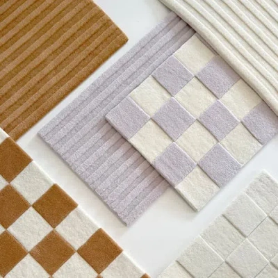 Maison Deux Checkerboard Wool Rug In Gray