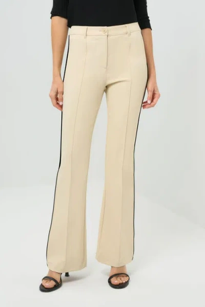 Anatomie Winny Stripe Performance Twill Bootcut Pant In Neutral