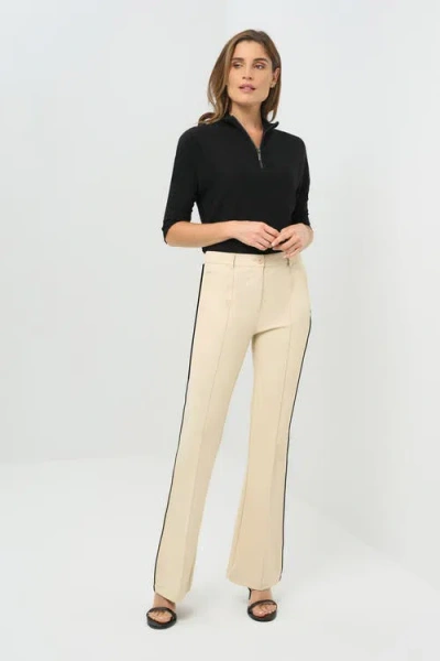 Anatomie Winny Stripe Performance Twill Bootcut Pant In Neutral