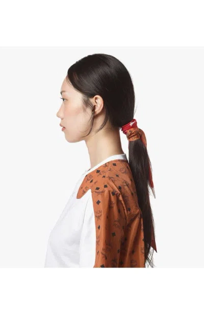 Mcm Reversible Monogram Print Petite Scarf In Red