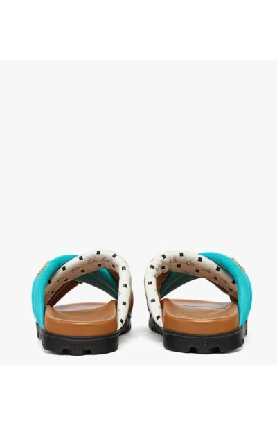 Mcm Monogram Cross Sandals In Multi