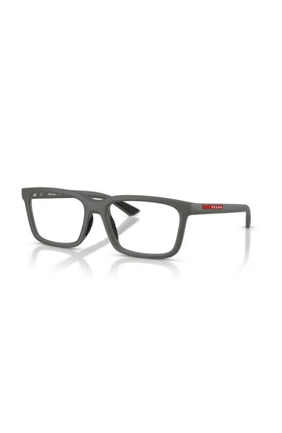 Prada Linea Rossa 54mm Rectangle Optical Glasses In Gray
