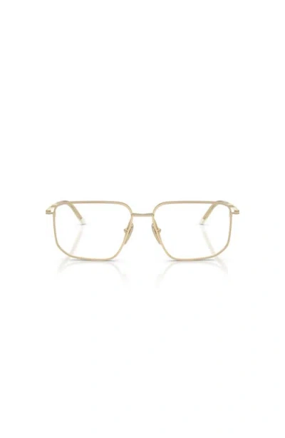 Prada 53mm Rectangle Optical Glasses In Gold
