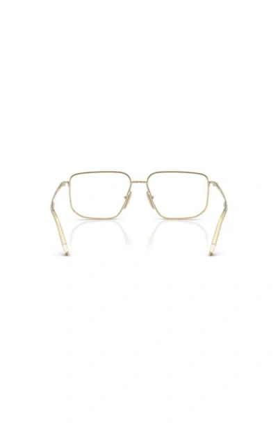 Prada 53mm Rectangle Optical Glasses In Gold