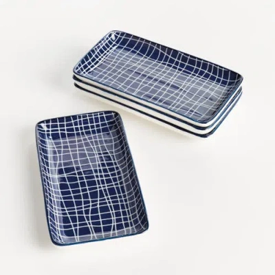 Napa Home & Garden Stria 7" Trays, Set Of 4 In Blue