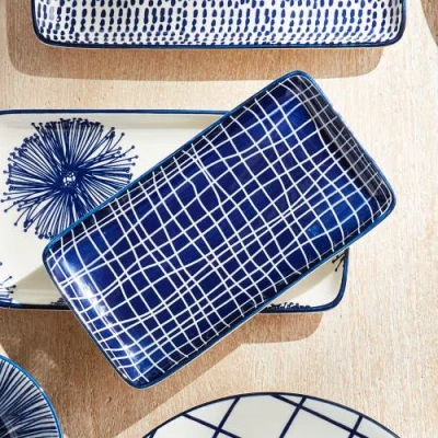 Napa Home & Garden Stria 7" Trays, Set Of 4 In Blue