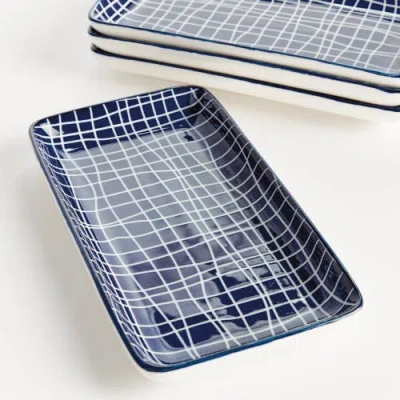 Napa Home & Garden Stria 7" Trays, Set Of 4 In Blue