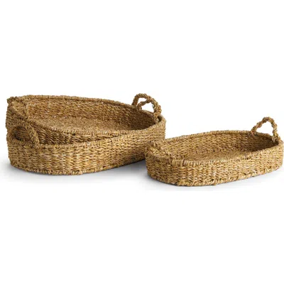 Napa Home & Garden Seagrass Oval Trays, Set Of 3 In Brown