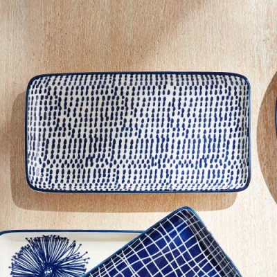 Napa Home & Garden Stria Speckled 8" Trays, Set Of 4 In Blue