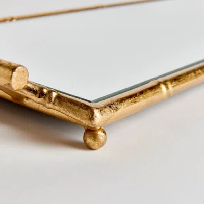 Napa Home & Garden Daphne Narrow Decorative Mirrored Tray With Handles In Gold