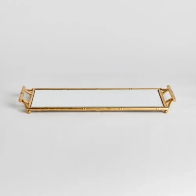 Napa Home & Garden Daphne Narrow Decorative Mirrored Tray With Handles In Gold