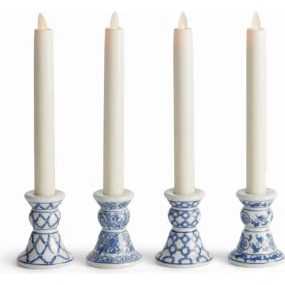 Napa Home & Garden Barclay Butera Dynasty Mini Taper Holders, Set Of 4 In Blue