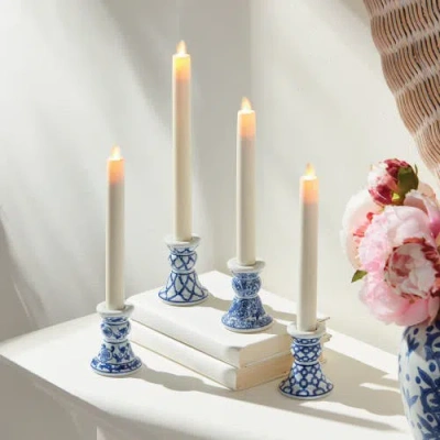 Napa Home & Garden Barclay Butera Dynasty Mini Taper Holders, Set Of 4 In Blue