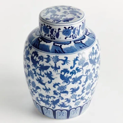 Napa Home & Garden Barclay Butera Dynasty Blossom Lidded Jar In Blue