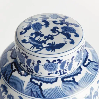 Napa Home & Garden Barclay Butera Dynasty Blossom Lidded Jar In Blue