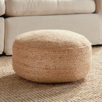 Napa Home & Garden Jute Round Pouf In Neutral