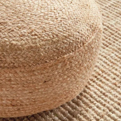 Napa Home & Garden Jute Round Pouf In Neutral