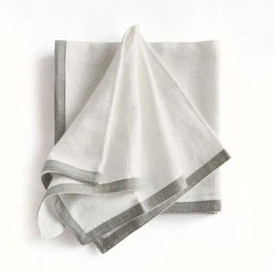 Napa Home & Garden Quinn Dinner Napkins Set Of 4 In White