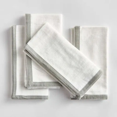 Napa Home & Garden Quinn Dinner Napkins Set Of 4 In White