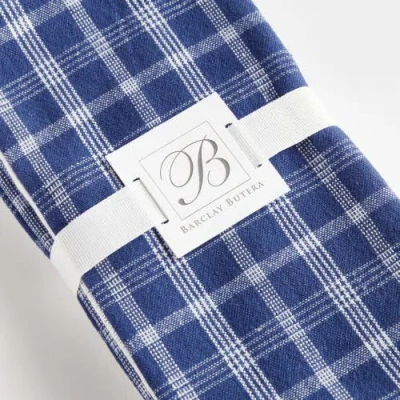 Napa Home & Garden Barclay Butera Oakwood Plaid Cotton Handwoven Dinner Napkins Set Of 4 In Blue