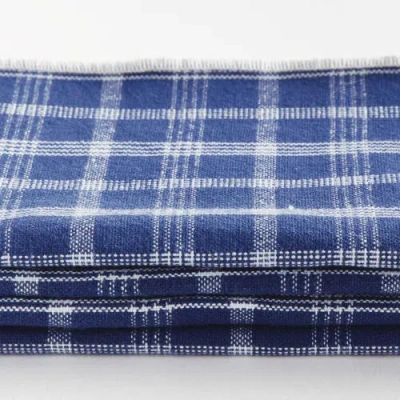 Napa Home & Garden Barclay Butera Oakwood Plaid Cotton Handwoven Dinner Napkins Set Of 4 In Blue