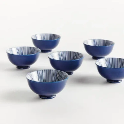 Napa Home & Garden Stria 4.75" Bowls, Set Of 6 In Blue