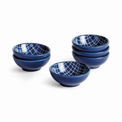 Napa Home & Garden Stria Weaves Dip Bowls, Set Of 6 In Blue