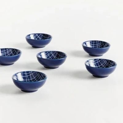 Napa Home & Garden Stria Weaves Dip Bowls, Set Of 6 In Blue